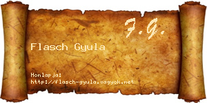 Flasch Gyula névjegykártya